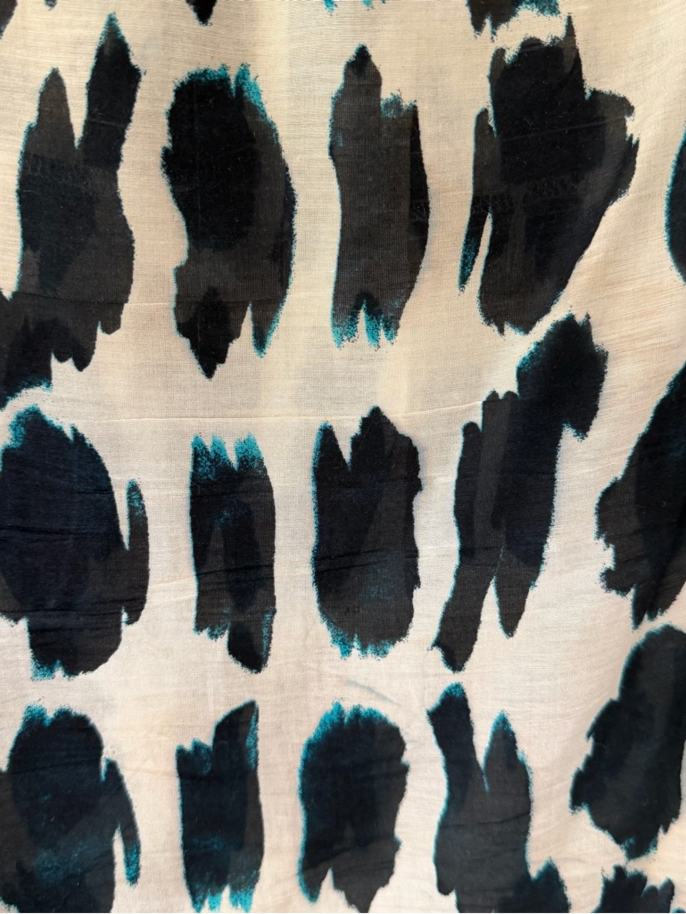LOFT Ivory and Dark Navy Sleeveless Pintuck Animal-Print Camisole - Picture 5 of 7